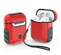 ORETECH Funda para Airpods, Carcasa para Airpods 2 y Airpods 1 Silicona Hard PC Protectora Carcasa para Airpods Protective Case Accesorios Funda para Apple Airpods 1 y Airpods 2 Caso Rojo y Negro