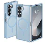 ORETECH Funda para Samsung Galaxy Z Fold 6, con mag-Safe, Antichoque Anti-arañazos Bumper Translúcida Mate Trasera Carcasa PC Dura Case para Carcasa Samsung Z Fold 6, Sierra Azul