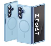 ORETECH Funda para Samsung Galaxy Z Fold 7, con mag-Safe, Antichoque Anti-arañazos Bumper Translúcida Mate Trasera Carcasa PC Dura Case para Carcasa Samsung Z Fold 7, Sierra Azul