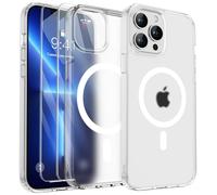 ORETECH Magnética para Funda iPhone 13 Pro MAX, con [2X Protector de Pantalla] Antichoque Translúcida Mate Trasera Case para Carcasa iPhone 13 Pro MAX 6,7" Frost Claro