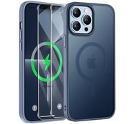 ORETECH Magnética para Funda iPhone 13 Pro MAX, con [2X Protector de Pantalla] Antichoque Translúcida Mate Trasera Case para Carcasa iPhone 13 Pro MAX 6,7" Marino