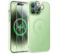 ORETECH Magnética para Funda iPhone 14 Pro MAX, con [2X Protector de Pantalla + 1x Cámara Protector] Antichoque Translúcida Mate para Carcasa iPhone 14 Pro MAX, Cyan Claro