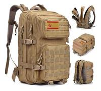 Oreunik Mochila Militar 45L Impermeable Táctica Mochila Molle Mochilas Gran Paquete de Asalto para Senderismo al aire libre, Camping, Senderismo, etc.(khaki)