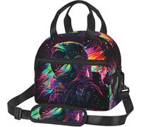 OREURUIK Bolsa de Almuerzo Aislante Colorida para astronautas con Correas para Mujeres y Hombres Bolsa de Mano Impermeable para Oficina y Viajes