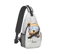 OREURUIK Bolso Bandolera Teddy Bear Sports Nap Time Happy Hour Chest Bag Unisex Mujeres Hombre Moda Mochilas de Hombro Viaje