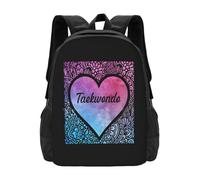 OREURUIK Chica de Taekwondo Acuarela Mandala Corazón Mochila de Taekwondo Bolsas de Moda Jugador de Taekwondo