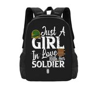 OREURUIK Chica Enamorada de su Soldado Novia del ejército Esposa Mochila Mochila Bolsas de Moda Novia del ejército Esposa del ejército Guerra