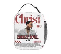OREURUIK Chris Brown Breezy Bowl XX Tour 2025 Bolsa de Almuerzo aislada para la Escuela Oficina Bolsa de Almacenamiento de Alimentos Nevera térmica portátil Lonchera