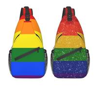 OREURUIK Cool Gay Pride LGBT Rainbow Flag Sling Bags para Hombres Que viajan LGBTQ Lesbiana Pecho Mochila Crossbody Shoulder Daypack