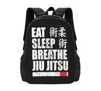 OREURUIK Manger Dormir Respirer Jiu Jitsu Cartable Sac à Dos Sacs de Mode BJJ Jiu Jitsu Brésilien Jiujitsu Arts Martiaux Gym Training