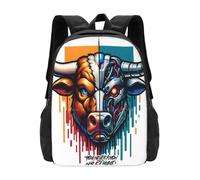 OREURUIK Nunca se Sabe Que Bull es un Robot. Camiseta Mochila Mochila Bolsos de Moda Toro Cibernético Mecánico Bovino Futurista