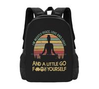 OREURUIK Soy mayormente Paz Amor y luz y un Poco IR Mochila Escolar de Yoga Bolsas de Moda Soy mayormente Paz Amor y luz y
