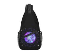OREURUIK Zodiac Wheel Space Purple Chest Bag Hombres Sling Crossbody Backpack Chest Bag Traveling, Senderismo, Daypack, Bolso de Hombro