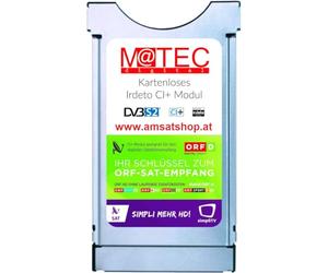 ORF DIGITAL DIRECT Módulo Irdeto CI+ para Sat (sin tarjeta, no se requiere tarjeta) con 3 meses SimpliTV, solo apto para Austria, TV CI+ y receptor de satélite, durante