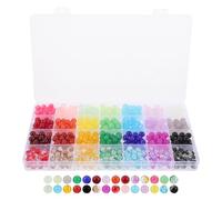 ORFOFE 1 Caja De Con Acabado Craquelado Kit Surtido De Cuentas Arcoíris Abalorios Sueltos Pequeñas Cuentas Hechas A Mano Diseños Para Pulseras Manualidades Materiales