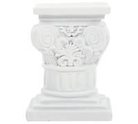 ORFOFE 1 pieza de columna romana, estatua de resina de columna romana, centro de mesa, pedestal, escultura, para boda, hogar, jardín, decoración interior y exterior, ligera, cuadrada (blanco)