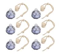 ORFOFE 10 Botellas de Perfume Colgantes para Coche, Frascos de Vidrio y Tapa de Madera, Ambientador Recargable para Aromaterapia Vehículo, Decoración Interior Automotriz Elegante