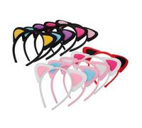 ORFOFE 10 Diademas Orejas de Gato Aros de Pelo Peludo para Fiestas Cosplay No Resbalan Adaptan Tamaños