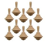 ORFOFE 10 Peonzas de Madera sin Terminar para Pintar Juguete Montessori Stem de Madera Natural Manualidades DIY para Decoración y Recuerdos de Fiesta Juego Educativo Sensorial