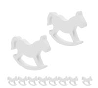 ORFOFE 10 Piezas de Caballitos Balancín de Madera Blanca para Juguetes Artesanales 3D Decoración Vintage para Bodas Showers y Centros de Mesa Infantiles