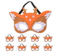 ORFOFE 10 Piezas Máscaras de Animales Cosplay No Tejidas Reutilizables Máscara de Ciervo de Dibujos Animados para Halloween y Fiestas de Disfraces