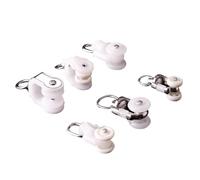 ORFOFE 10 Piezas Poleas de Cortina Grandes para Riel de Varilla Cuadrada Rodillos de Cortina Deslizadores para Ventanas Puertas