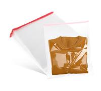 ORFOFE 100 Bolsas de Celofán Transparentes Cierre Zip Autoadhesivo, Material Bopp Resistente y Fácil de Usar para Embalaje y Envío de Ropa y Papelería
