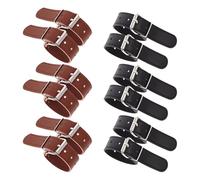 ORFOFE 12 Correas Ajustables para Cesta de Bicicleta de PU con Hebillas Metálicas Kit de Fijación para Portabicicletas Infantiles Correas de Sujeción Resistentes para Manillar Negras