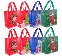 ORFOFE 12 Piezas Bolsas De Obsequio Para Navidad Bolsas De Dulces Asas De Tela No Tejida Para Fiestas y Regalos