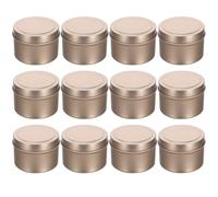 ORFOFE 12 Piezas Tarros Redondos para Velas Lata Rosa Dorado para Hacer Velas Aromáticas Bricolaje Kit con Contenedores Seguros y Reutilizables para Cremas y Aceites Esenciales