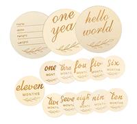 ORFOFE 14piezas Tarjetas De Madera Para Bebés De Carteles De Anuncio De Nombre y De Crecimiento Accesorios Para Fotografías De Recién Nacidos Recuerdos De Primer Año