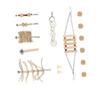 ORFOFE 15 Piezas Juguetes para Pájaros Accesorios Interactivos para Agapornis Cacatúas y Periquitos para y Masticar Seguros y Livianos