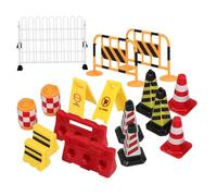 ORFOFE 18 Piezas Mini Señales Tráfico Juguete Educativo Simulación Barricadas y Conos para Interactivo y Decoración Temática