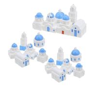 ORFOFE 18 Piezas Miniatura Casa Mediterránea Decoración de Playa Resina para DIY Micro Paisaje Figuras Pequeñas para Escena Oceánica y Hogar