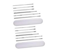 ORFOFE 2 juegos Kit de Herramientas para Eliminar Cera de Oídos de Acero Inoxidable Cucharas y Duraderas para Adultos Estuche Compacto Fácil de Limpiar