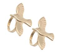 ORFOFE 2 Piezas Anillos Vintage de Paz Acero Inoxidable Ajustables y Abiertos Joyería de Aves con Alas para Mujer Símbolo de Libertad y Moda Diaria