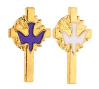 ORFOFE 2 piezas Broche Cruz y Paz Aleación Duradera Pin Religioso para Bautizo y Comunión Accesorios para Fiestas de Bautizo de y Azul