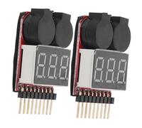 ORFOFE 2 piezas Comprobador de Voltaje Lipo con Alarma Buzzer y LED Tester Portátil de Batería Recargable Unidades para Monitorizar Tensión y Cortes de Energía