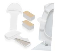 ORFOFE 2 Piezas Elevador de Asiento de Inodoro Adhesivo Unidades con Asas Blancas Instalación Fácil Diseño Simple y Duradero para Uso Doméstico y Público Promueve Higiene al Minimizar