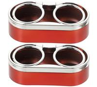 ORFOFE 2 Piezas Portavasos para Coche Doble Soporte para Bebidas y Botellas Duradero con Anillos Ajustables Práctico Accesorio para Automóvil de Rojo