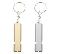 ORFOFE 2 Piezas Silbato de Entrenamiento Portátil para Pájaros de Aleación de Aluminio para Adiestrar y Espantar de Unidades Colores Plateado y Dorado