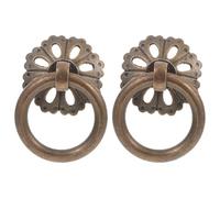 ORFOFE 2 Piezas Tirador para Armario de Estilo Chino Antiguo de Aleación de Cobre, Diseño Multifuncional Adaptable, Manija Elegante para Muebles y Cajones, Instalación Tornillos