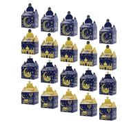 ORFOFE 20 Piezas Cajas de Regalo para Golosinas de Ramadán Cajas de Papel Plegables con Asa Diseño Luna Estrella y Castillo para Dulces Eid Mubarak y Fiestas Islámicas