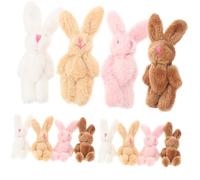 ORFOFE 20 Piezas Conejito Peluche Pequeño Suave Juguete DIY Llavero Colgante para Rosa Marrón Blanco