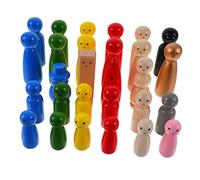 ORFOFE 28 piezas Muñecas Clavija de Madera para Pintar Juguetes Educativos Figuras Miniatura DIY Manualidades Material Seguro sin Olor Compacto para Desarrollar Habilidades Visuales