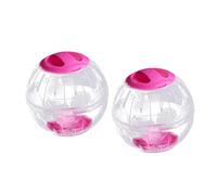 ORFOFE 2piezas Bola De Ejercicio para Hámster y Pequeños Animales Transparente y Rosa para Actividad Interactiva y Diversión Segura