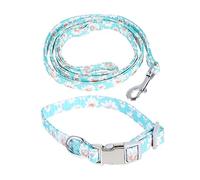 ORFOFE 2piezas Collar y Correa Ajustable para Perros De Cuerda De Entrenamiento Resistente Diseño Lindo y Duradero para Paseos y Actividades Al Aire