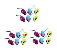 ORFOFE 3 Juegos De Juguetes para Gatos con Divertidos Ratones Cuerda Elástica Juguete Interactivo para Mascotas Seguro Resistente Y Decorativo 6 Piezas X 3