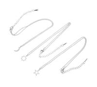 ORFOFE 3 piezas Collar Conjunto Acero Inoxidable Estrellas Sol Luna Colgantes Amistad Mujeres Elegante Regalo para Amigas Familiares