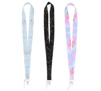 ORFOFE 3 Piezas Correa de Muñeca Jaspeada Ligera y Decorativa, para Móvil | Poliéster y Acero Inoxidable, Color y Patrón Aleatorios, para Funda de Teléfono y Llavero Varios estilos